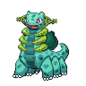 Pixel art of lucario and dragonite fusion