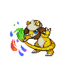 Pixel art of lucario and dragonite fusion