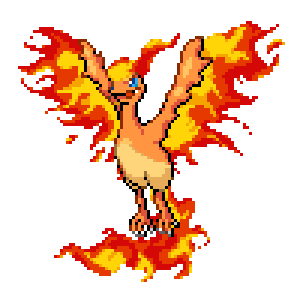 Moltres Pokemon Red Sprite Updated Colour by PixelEightArt on DeviantArt