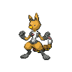 Pixel art of lucario and dragonite fusion